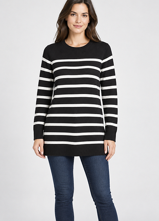 Свитер туника в полоску oversize