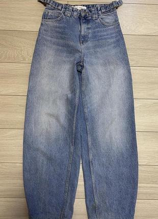 Жіночі джинси bershka middle waist сині, розмір 34