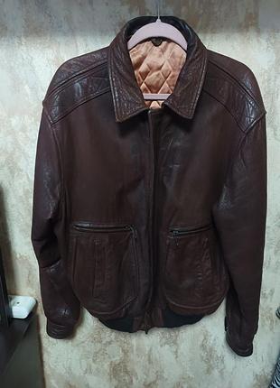 Куртка чоловіча шкіряна коричнева yeovil sheepskin shop