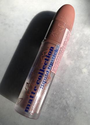 Рідка матова помада для губ glambee matte collection тон 04 4 коричнева нюдова нюд глембі