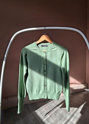 Женский кардиган на пуговицах зеленый marks &amp; spencer