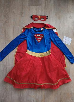Детский карнавальный костюм супер-девочки (supergirl) супер мен карнавальный костюм карнавальное платье superman 128 см 134 см 140 см