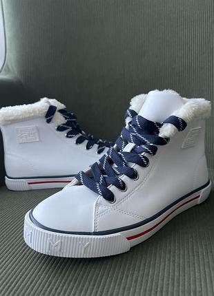 Кеди високі з хутром tommy hilfiger/оригінал/із сша