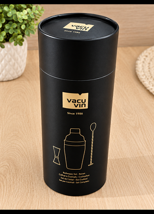 Премиальный барный набор для коктейлей vacu vin cocktail set (шейкер, джигер, ложка)