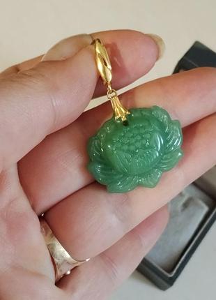 Серьги, лотос, Нефрит 3