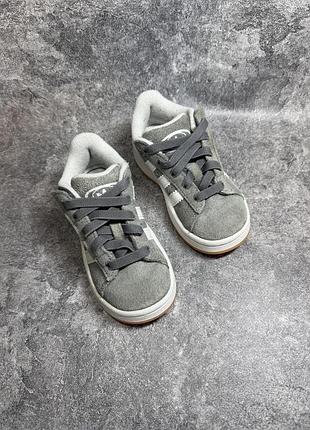 Оригінальні дитячі кросівки adidas campus замшеві на липучці