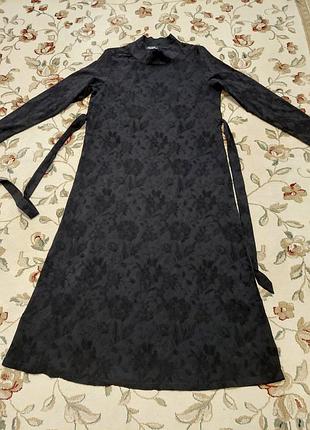 Шикарное с пояском платье 👗 4