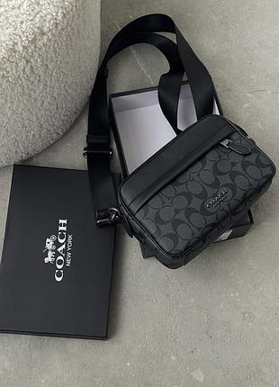 Мужская сумка coach graham crossbody барсетка кросс боди черная коуч