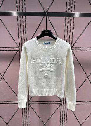 Светр жіночий prada білий в'язаний