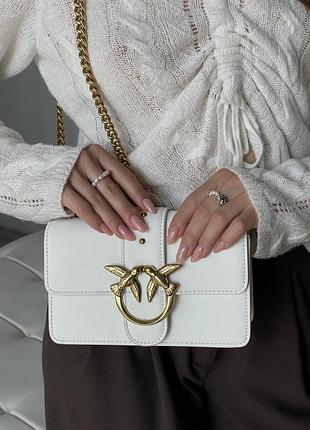 Сумка женская pinko love one mini vitello seta белая наплечная кросс боди пинко