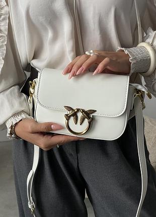 Сумка женская pinko love box bag белая кросс боди пинко