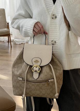 Жіночий рюкзак coach kleo молочний коуч клео