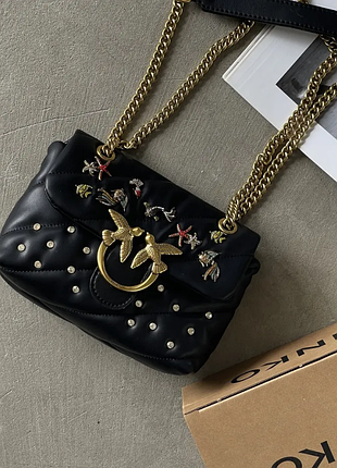 Сумка женская pinko mini love puff sea черная кросс боди пинко