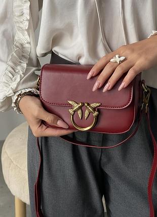 Сумка женская pinko love box bag красная кросс боди пинко