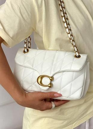 Жіноча сумка coach tabby shoulder bag 26 біла крос-боді коуч 26