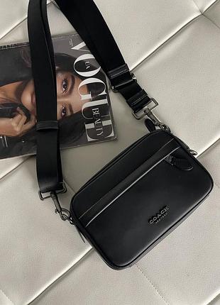 Мужская сумка coach graham crossbody барсетка кросс боди черная классик коуч