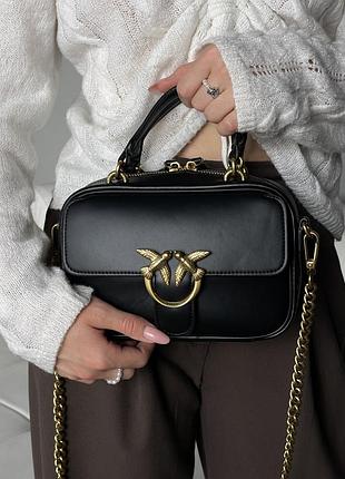 Сумка женская pinko love mini square simply черная кросс боди пинко