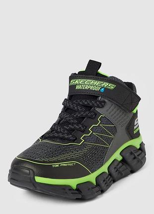 Водонепроникні кросівки черевики для хлопчиків skechers tech-grip, чорно-сірі, розмір 35