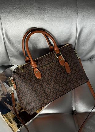 Женская сумка michael kors коричневая кросс боди мишель корс через плече