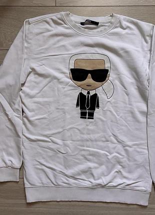 Світшот чоловічий karl lagerfeld оверсайз білий розмір xl