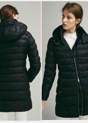 Жіночий пуховик massimo dutti ультра-тонкий чорний