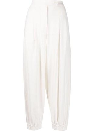 Оригінальні стильні брюки iro rexo pleated crepe tapered pants in ecru