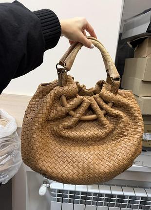 Сумка жіноча bottega veneta padded cassette коричнева