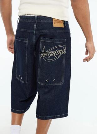 2471/ темно сині джинсові оверсайз шорти fsbn system jorts fit