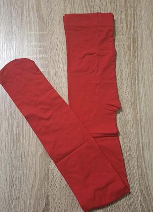 Матовые красные колготки one size 3