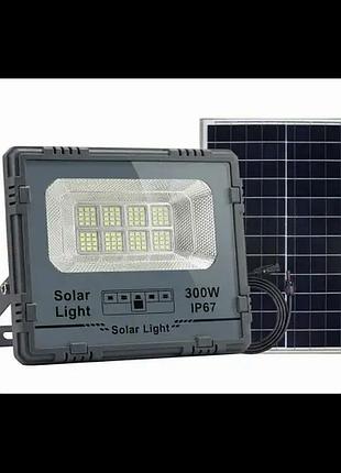 Вуличний led ліхтар на сонячних батареях 300 вт для освітлення дворів і фасадів із датчиком руху та пультом керування