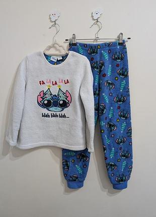 Тепла плюшева піжама стіч primark disney 128 см (7-8 років) на дівчинку.