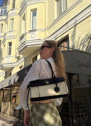 Сумка chanel 26s "preppy coco" small bag black/white gold