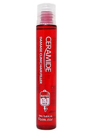 Філер з керамідами для пошкодженого волосся farm stay ceramide damage clinic hair filler