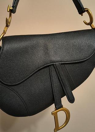 Сумки для жінок christian dior saddle чорна шкіряна