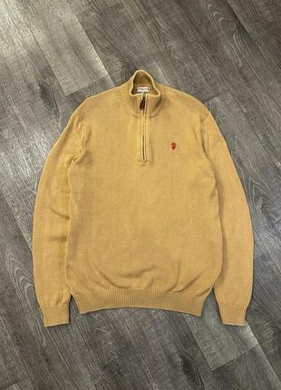 Светр u.s. polo assn. 1/4 zip l (100% бавовна) гірчичний