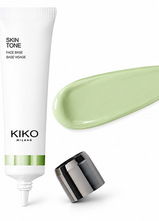 Зеленая база под макияж kiko milano skin tone face base – корректирующий праймер для нейтрализации покраснений и выравнивания тона (000194)