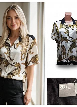 352. asos, романтична блузка з гепардами
