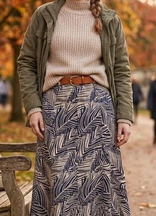 Лляна спідниця міді на резинці isle (the edinburgh woollen mill), розмір 10 (м) – нова з бірками