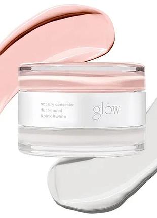 Двойной подсвечивающий, маскирующий консилер glow not dry concealer #pink #white