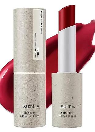 Увлажняющий бальзам для губ с влажным финишем su:m37° skin-stay glossy lip balm red