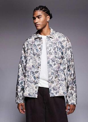Asos design  фланелевая рубашка с цветочным принтом,xl