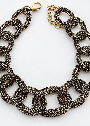 Массивное винтажное колье-цепочка латунь (chunky chain necklace)