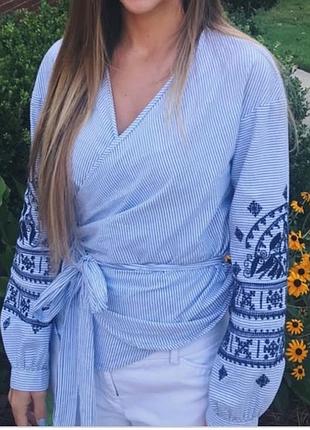 Сорочка з вишивкою,на запах zara