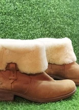 Черевики жіночі ugg chyler шкіряні зимові з хутром овчини, коричневі