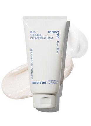Глубоко очищающая пенка для проблемной кожи innisfree bija trouble facial foam