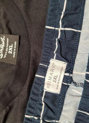 Чоловіча піжама мікрофліс 2хl primark 2