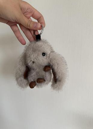 М'який пухнастий брелок кролик зайчик