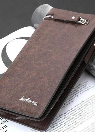 Чоловіче портмоне клатч baellery italia. гаманець екошкіра чорний коричневий
