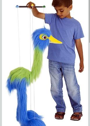 Страус, синяя птица, кукла марионетка, кукольный театр, the puppet company