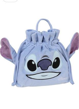 Плюшева косметичка або мішечок із зав’язками (drawstring bag / wash bag) із зображенням персонажів disney (стіч із мультфільму «ліло і стіч»).